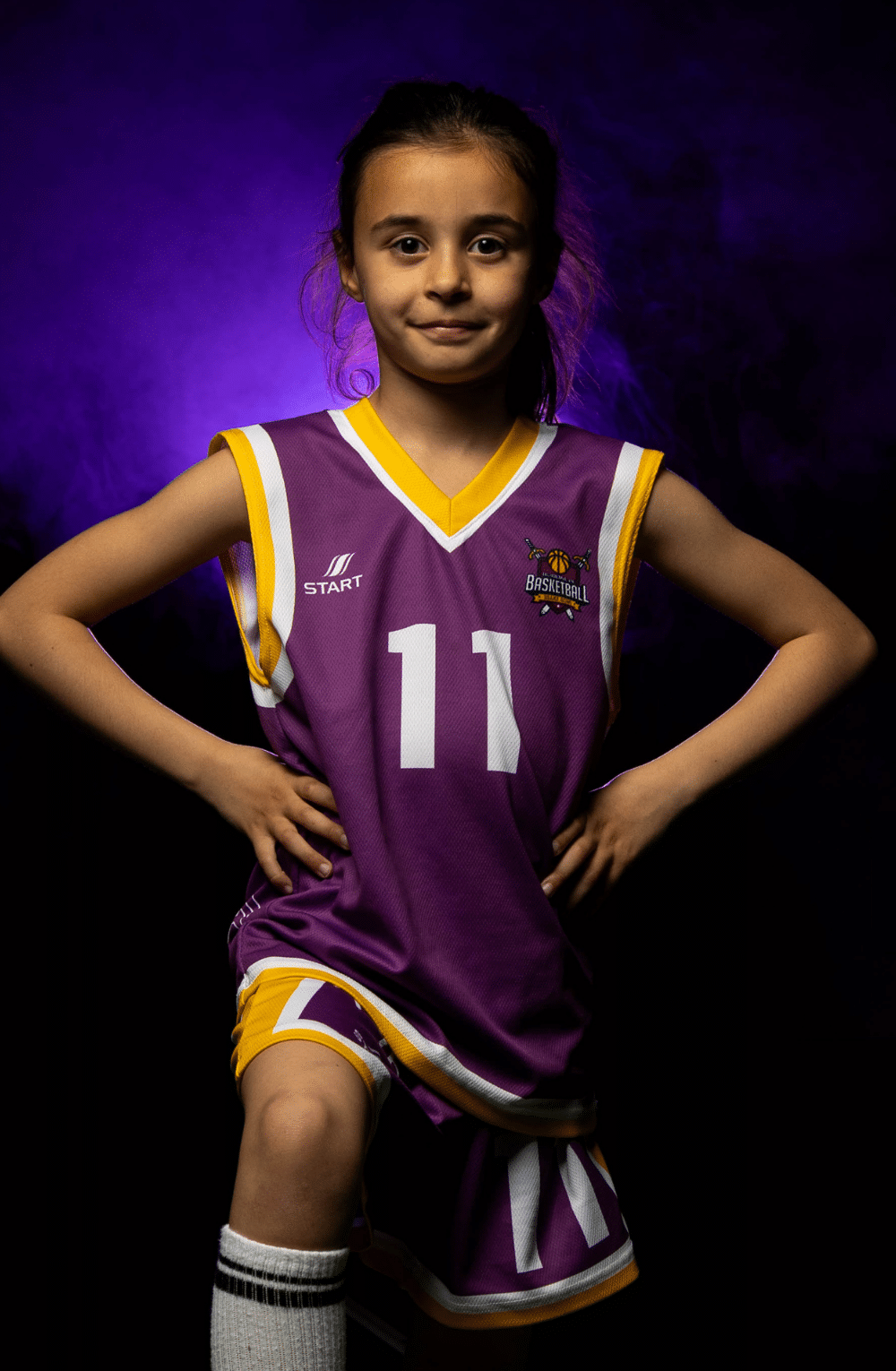 Fatine, joueuse U11F de l’Académie Basket du Grand Reims (ABGR), en action lors d’un entraînement.