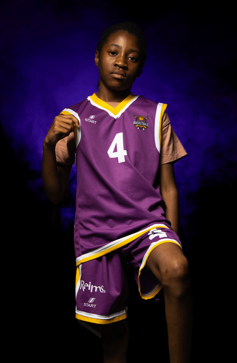 Zoé Elisabeth, joueuse U11F de l’Académie Basket du Grand Reims (ABGR), en action lors d’un entraînement.